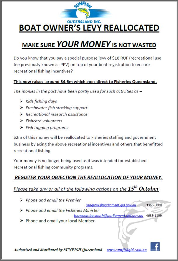 QLD’s fishos urged to protest over reallocated funds